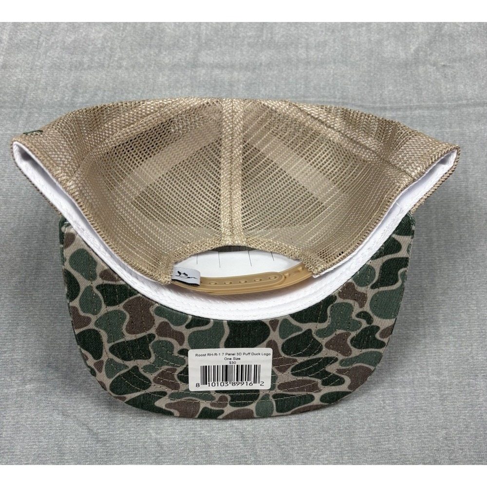 Roost 7 Panel Hat Cap Men Camo Snapback Mesh NWT Duck Goose Hunting - Picture 6 of 11